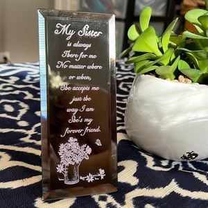 Sister Mirrored Standing Plaque. M-0077
